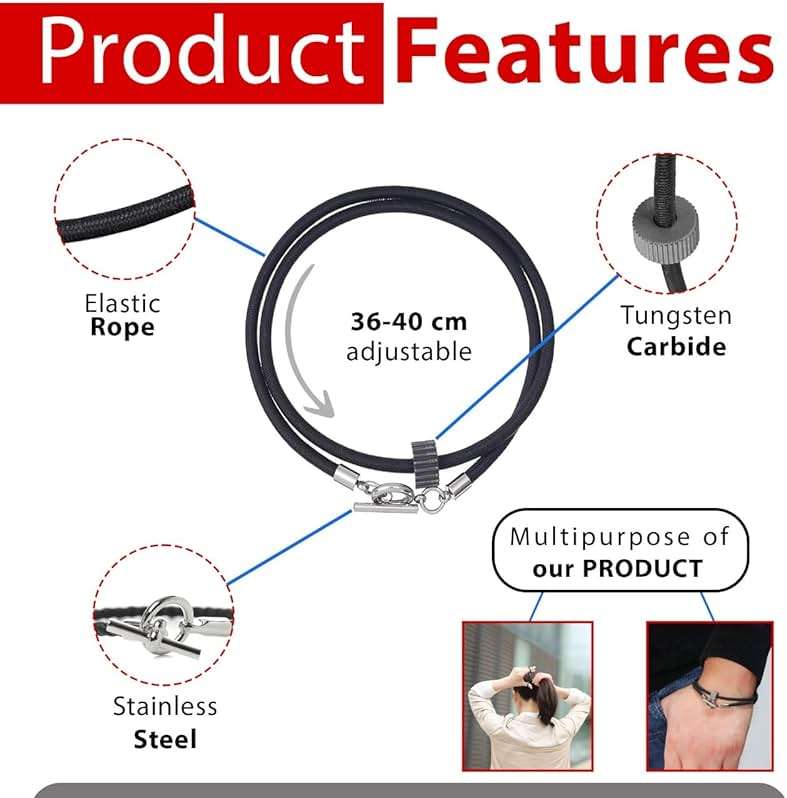 2X Pcs Bracelet Car Window Breaker Tactical Wrist Strap Escape Glass EDC Self Defense Emergency Tool Tempered Safety Tungsten Carbide Bead Handcuffs Handcuff Key pens Accessories. - Image 3