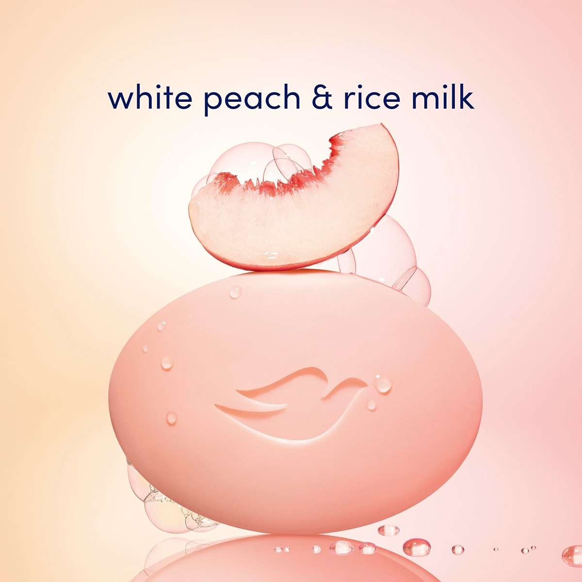 Dove Beauty Bar Soap Rebalancing White Peach & Rice Milk, 14 Count for a Nourished and Moisturized Skin, with ¼ Moisturizing Cream Plant-Based Formula, 3.75 oz - Image 3