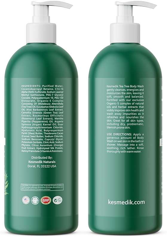 KESMEDIK Tea Tree Body Wash MaxTherapy, Itchy Skin Relief Soap, Soothes Jock Itch, Athlete's Foot, Acne, Eczema, Psoriasis & Sensitive Skin, Intimate Wash, Men & Women, 2-Pack, Original Edition - Image 7