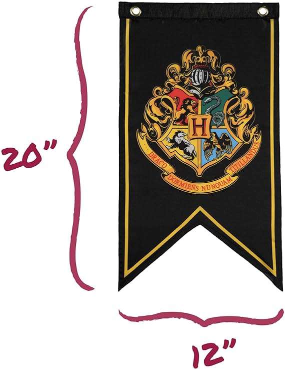 Conquest Journals Harry Potter Wizarding House Banner Flag Set, 12'' x 20'' Polyester Flags, Set of 5 Includes Hogwarts Crest, Gryffindor, Slytherin, Ravenclaw & Hufflepuff Banners, Birthday Party - Image 3