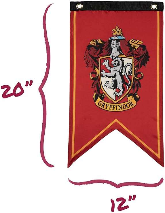Conquest Journals Harry Potter Wizarding House Banner Flag Set, 12'' x 20'' Polyester Flags, Set of 5 Includes Hogwarts Crest, Gryffindor, Slytherin, Ravenclaw & Hufflepuff Banners, Birthday Party - Image 4