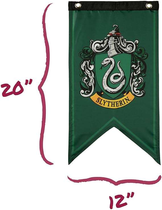 Conquest Journals Harry Potter Wizarding House Banner Flag Set, 12'' x 20'' Polyester Flags, Set of 5 Includes Hogwarts Crest, Gryffindor, Slytherin, Ravenclaw & Hufflepuff Banners, Birthday Party - Image 5