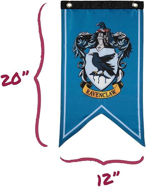 Conquest Journals Harry Potter Wizarding House Banner Flag Set, 12'' x 20'' Polyester Flags, Set of 5 Includes Hogwarts Crest, Gryffindor, Slytherin, Ravenclaw & Hufflepuff Banners, Birthday Party - Image 6