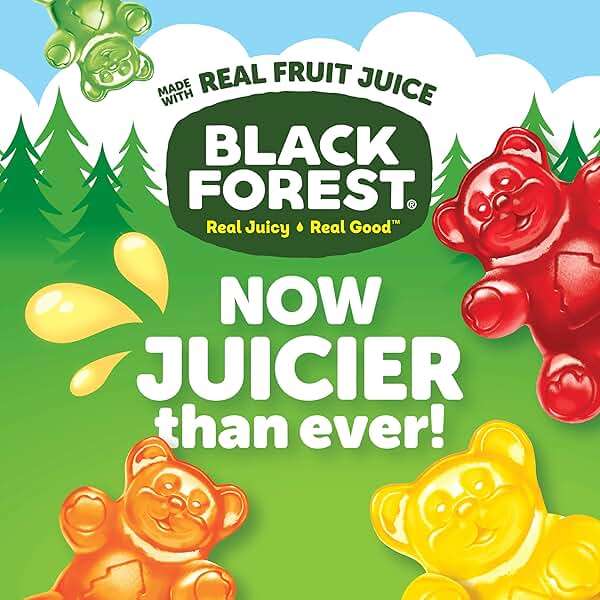 Black Forest Gummy, Bears, Fruit Flavor, Deliciously Juicy, Made with Real Fruit Juice, 10 oz - Image 4