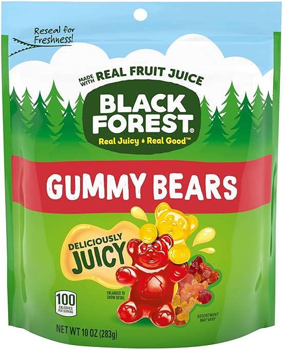 Black Forest Gummy, Bears, Fruit Flavor, Deliciously Juicy, Made with Real Fruit Juice, 10 oz - Image 10