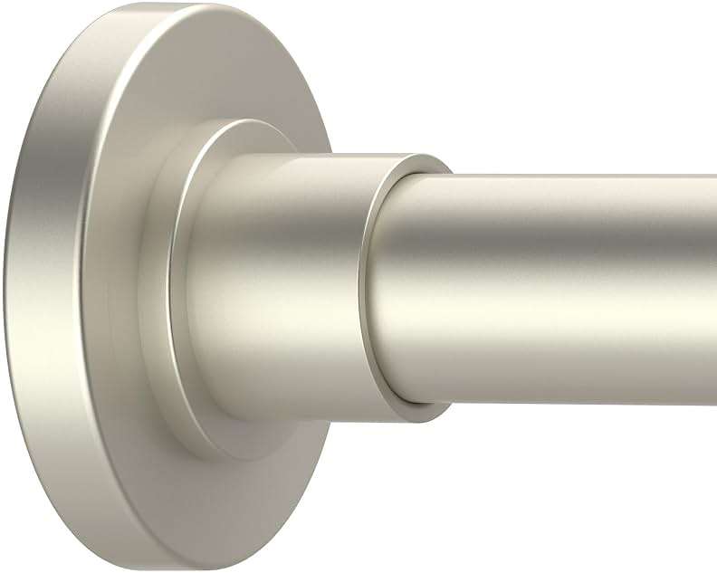 GXOACKJ Brushed Nickel Shower Curtain Rods - 31-80 Inch Spring Tension Shower Rods for Bathroom, Adjustable, No Drilling, No Rust, Stainless Steel - Image 1