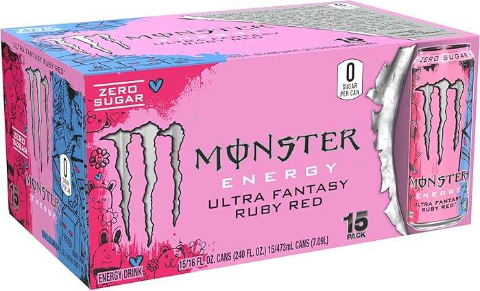 Monster Energy Ultra Fantasy Ruby Red, Sugar Free Energy Drink, 16 Ounce (Pack of 15) - Image 3