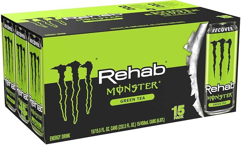 Monster Energy Rehab Green Tea + Energy, Energy Drink 15.5 Ounce | Energy Iced Tea, Pack of 15 - Image 3