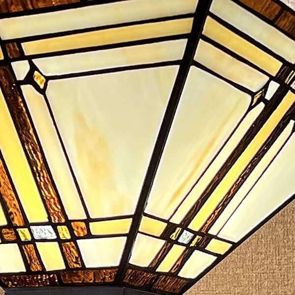 Capulina Tiffany Lamp Stained Glass Torchiere Floor Lamp 69 Inches Tall Industrial Pole Cream Color Mission Tiffany Style Standing Floor Lamp for Home Office Living Room Bedroom - Image 5