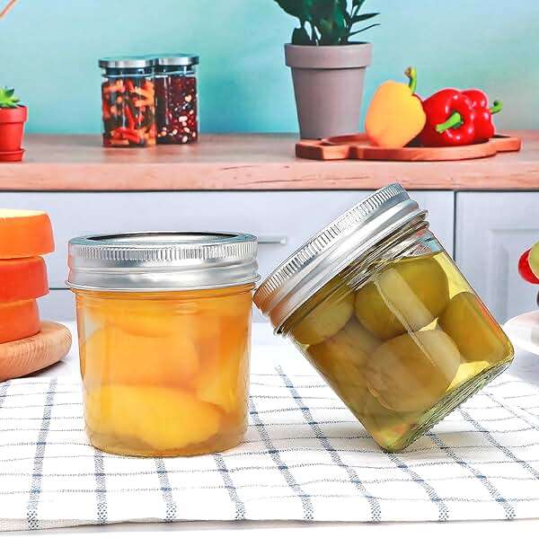 Datttcc Mason Jars Herb Canister, 6 OZ Glass Mason Jar with Regular Lids and Metal Divider, Rustic Country Style Storage Container for Bathroom, Kitchen, Living Room, Office,Set of 30 - Image 6