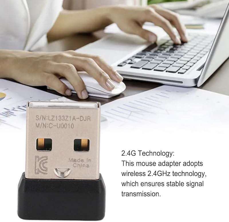 2.4GHz USB Mouse Receiver, Lightweight Portable Stable Wireless Dongle for M280 M275 M330 ABS Metal Plug Play - Image 4