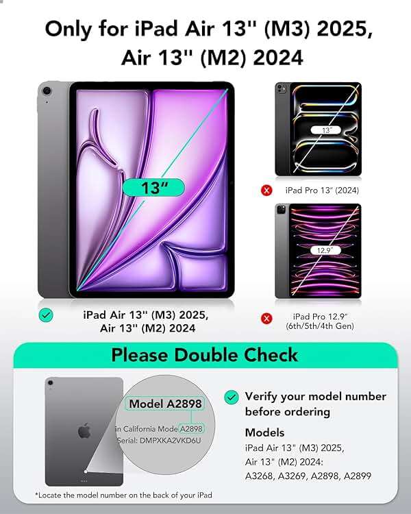 ESR for iPad Air 13 Inch Case M4/M3/M2 (2026/2025/2024), Removable Magnetic Cover with Pencil Charging & Storage, Adjustable Portrait/Landscape Stand, 9 Standing Angles, Shift Series, Black - Image 2