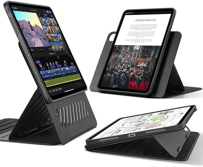 ESR for iPad Pro 13 Inch Case (M5/M4) 2025/2024, Removable Magnetic Cover with Pencil Charging & Storage, Adjustable Portrait/Landscape Stand, 9 Standing Angles, Shift Series, Black - Image 1