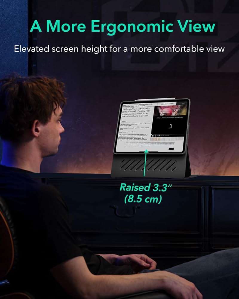 ESR for iPad Pro 13 Inch Case (M5/M4) 2025/2024, Removable Magnetic Cover with Pencil Charging & Storage, Adjustable Portrait/Landscape Stand, 9 Standing Angles, Shift Series, Black - Image 5