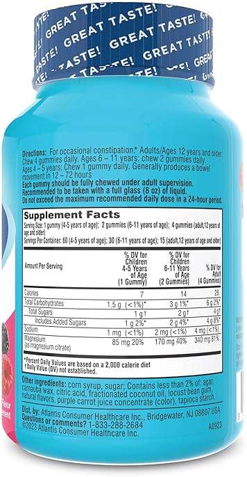 Colace Stool Softener Gummies, Berry Flavored, 60 Count, Gentle, Dependable Constipation Relief, Magnesium Citrate, No.1 Doctor Recommended Stool Softener Brand - Image 2