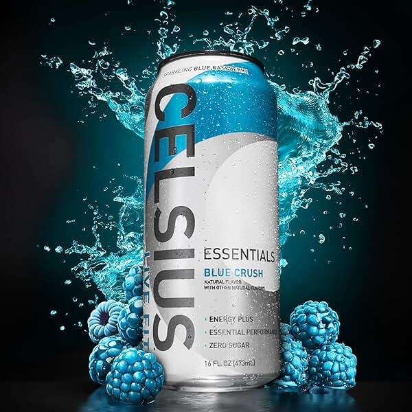 CELSIUS ESSENTIALS™ Sparkling Blue Crush, Sugar Free Performance Energy Drink, 16 Fl Oz (Pack of 12) - Image 6