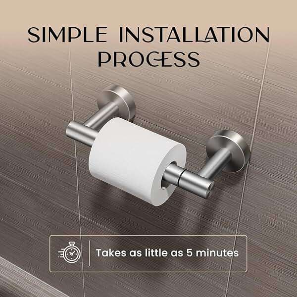 Day Moon™ - Toilet Paper Holder - Modern Roll Holder for Bathroom - 1 Pack - Wall Mount - Classic, Brushed Nickel - Image 5