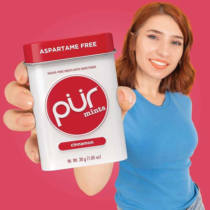 PUR Mints | Aspartame Free | Made with Xylitol | Sugar Free, Vegan, Gluten Free & Keto Friendly | Natural Cinnamon Flavored Mints, 30 Pieces (Pack of 2) - Image 5