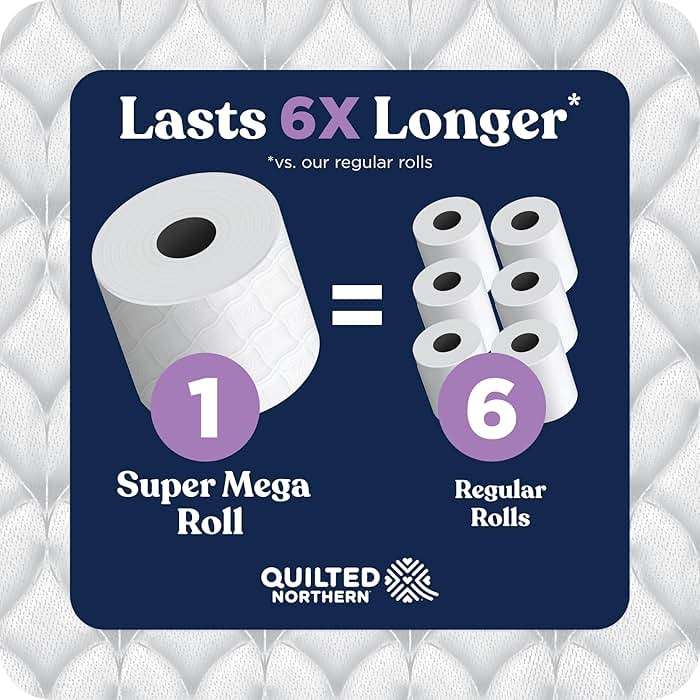 Quilted Northern Ultra Plush Toilet Paper, 8 Super Mega Rolls = 48 Regular Rolls, 3X Thicker*, 3 Ply Soft Toilet Tissue - Image 6