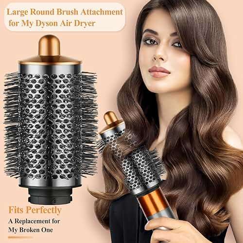 YTCHYYSK Large Round Volumizing Brush for Dyson Airwrap Attachments, Nickel/Copper, Bigger Oval Volumizer for Fluffy Styling - Image 4