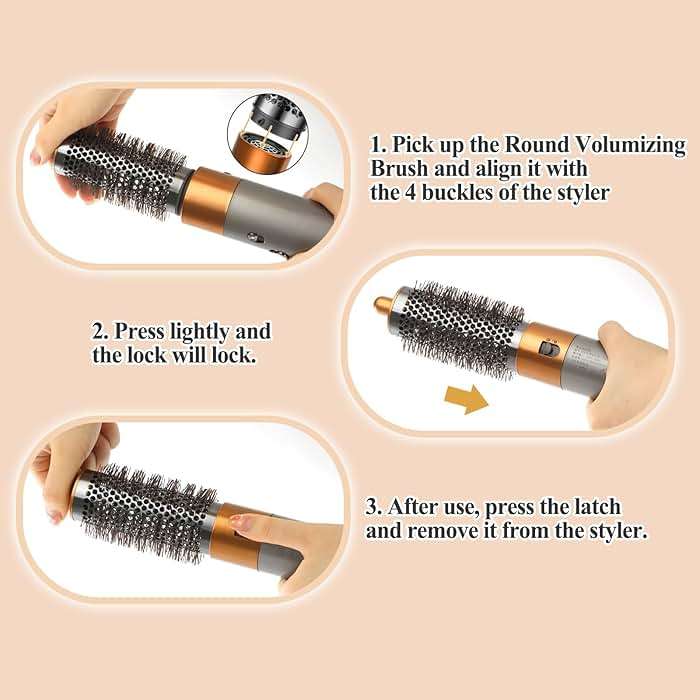 YTCHYYSK Large Round Volumizing Brush for Dyson Airwrap Attachments, Nickel/Copper, Bigger Oval Volumizer for Fluffy Styling - Image 7