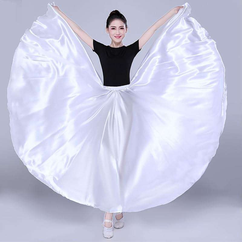 Women Satin Full Circle Ankle Length Swing Long Skirt Belly Dance Costume for Stage Performance - Image 6