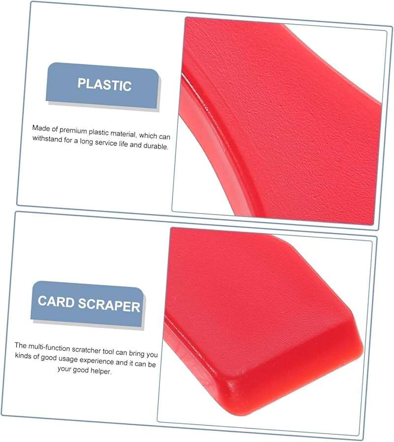 10Pcs Red Lottery Ticket Scraper Lottery Ticket Scratcher Sticker Label Remover Plastic Small Scraper Shovel Shape Lottery Scratcher Lottery Scraper with Keychain, Health and Household - Image 4