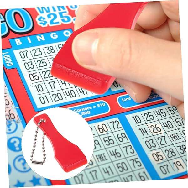 10Pcs Red Lottery Ticket Scraper Lottery Ticket Scratcher Sticker Label Remover Plastic Small Scraper Shovel Shape Lottery Scratcher Lottery Scraper with Keychain, Health and Household - Image 6