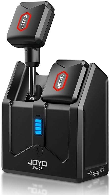 JOYO Wireless Guitar System 5.8GHz Wireless Guitar Transmitter Receiver with Charging Box 4 Signal Channel for Guitarist Bass Electric Instruments (JW-06) - Image 1