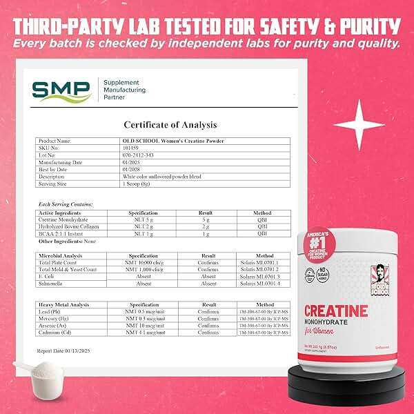 Old School Labs Creatine for Women – Post-Workout Supplement with 5000mg Creatine Monohydrate Powder, 2000mg Collagen & BCAA 2:1:1 for Strength Support & Recovery – Unflavored - 8.57 Ounce (Pack of 1) - Image 8