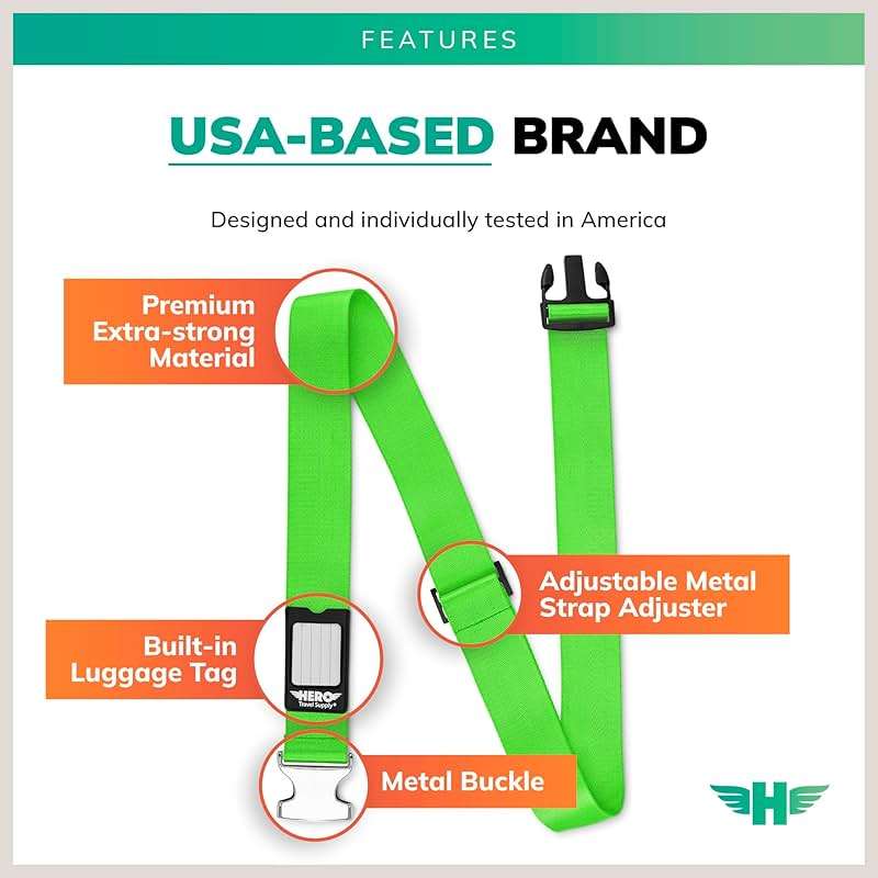 Hero Luggage Straps for Suitcases and Carry-On (2-Pack) Heavy-Duty Secure Belts with 700+ lbs. Max Force Tension - Image 6