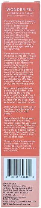 Eight Saints Wonder-fill Plumping Eye Cream, Anti Aging Eye Cream to Reduce Wrinkles, Fine Lines, & Under Eye Bags, Dark Circles Treatment, with Niacinamide, Protein Peptides, & Hyaluronic Acid, 0.5oz - Image 6