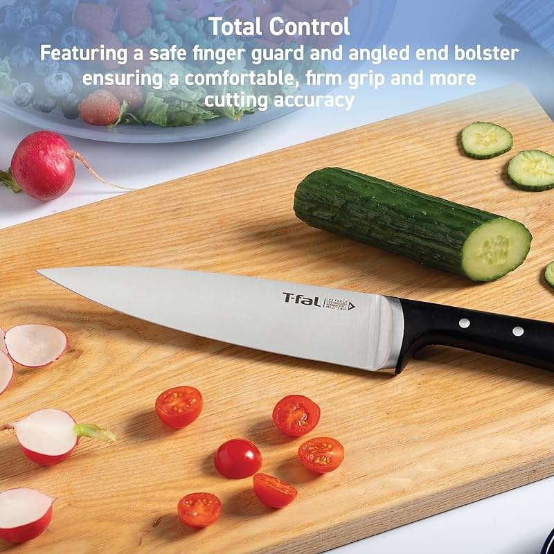 T-fal Ice Force German Stainless Steel Kitchen Scissors 6 Inch, Long Lasting Sharpness, High Cutting Precision, Superior Durability, Ultra Sharp, Cook Tool, Cookware Kitchen Gadget, Home, Black - Image 6