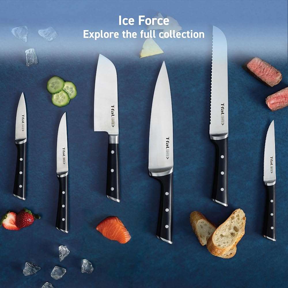 T-fal Ice Force German Stainless Steel Kitchen Scissors 6 Inch, Long Lasting Sharpness, High Cutting Precision, Superior Durability, Ultra Sharp, Cook Tool, Cookware Kitchen Gadget, Home, Black - Image 8