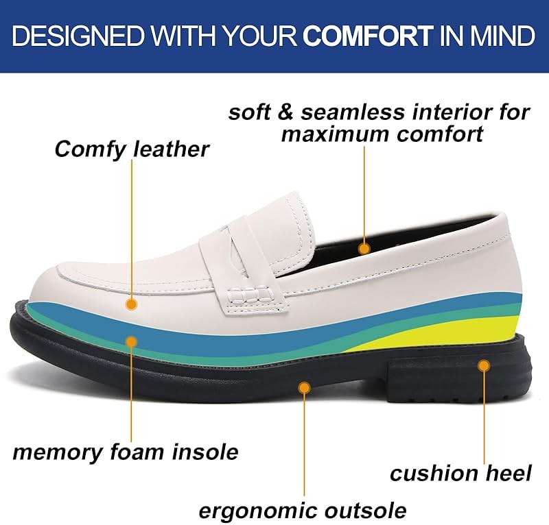 UZB Orthopedic Loafers for Women Slip on Shoes Memory Foam Dress Business Casual Shoe - Image 2