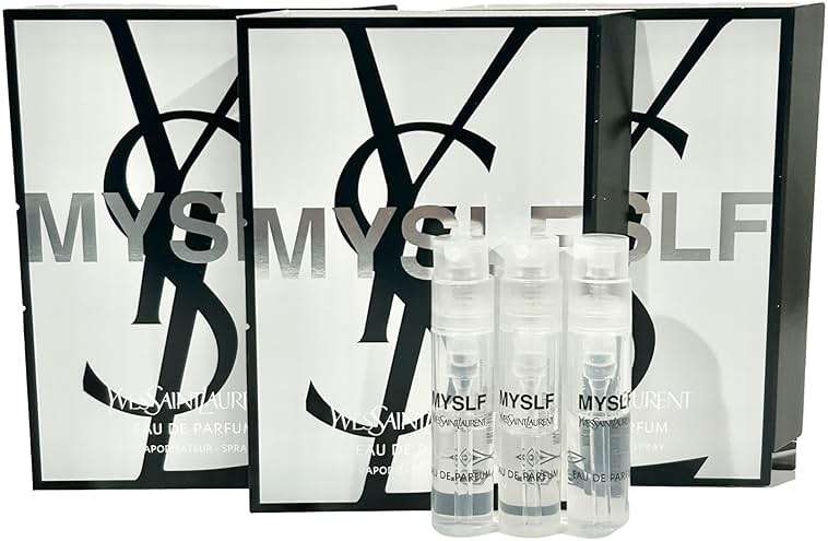 YVES SAINT LAURENT MYSLF YSL Sample Spray Perfume Trial Size Partially Filled Vials 1.2 ml / 0.04 fl oz (set of 3), Black - Image 1