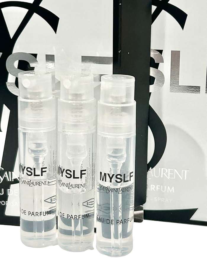YVES SAINT LAURENT MYSLF YSL Sample Spray Perfume Trial Size Partially Filled Vials 1.2 ml / 0.04 fl oz (set of 3), Black - Image 2