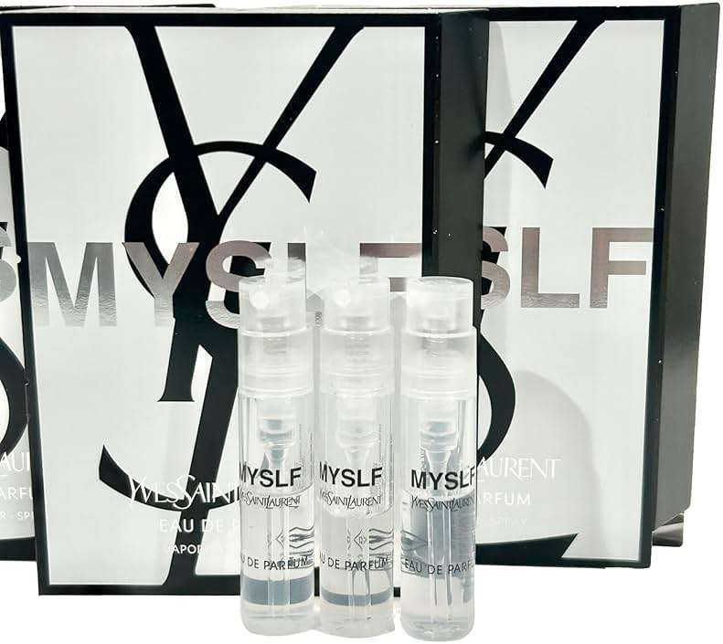 YVES SAINT LAURENT MYSLF YSL Sample Spray Perfume Trial Size Partially Filled Vials 1.2 ml / 0.04 fl oz (set of 3), Black - Image 3