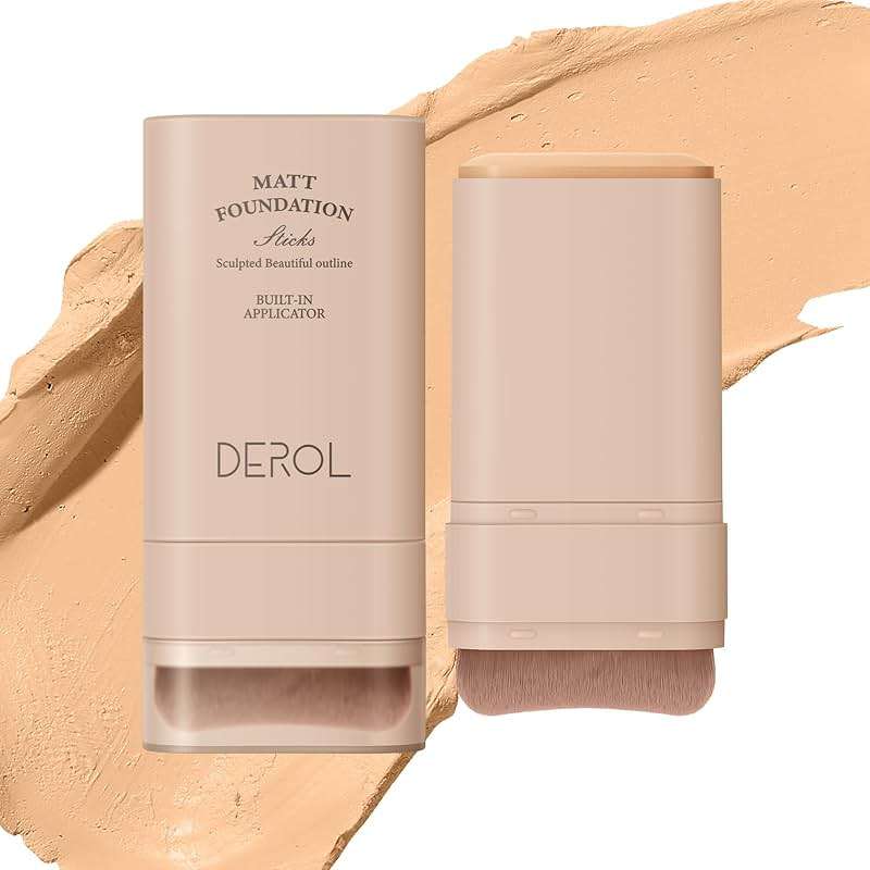 SWETIYOU Flawless Eraser Foundation Stick, Lightweight Buildable Medium-to-Full Coverage Dual Ended Makeup Stick, Multi-Use Face Makeup Bar with brush, Natural Finish - Image 1