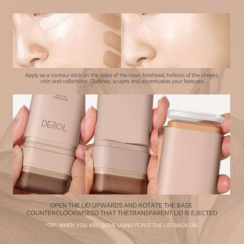 SWETIYOU Flawless Eraser Foundation Stick, Lightweight Buildable Medium-to-Full Coverage Dual Ended Makeup Stick, Multi-Use Face Makeup Bar with brush, Natural Finish - Image 7