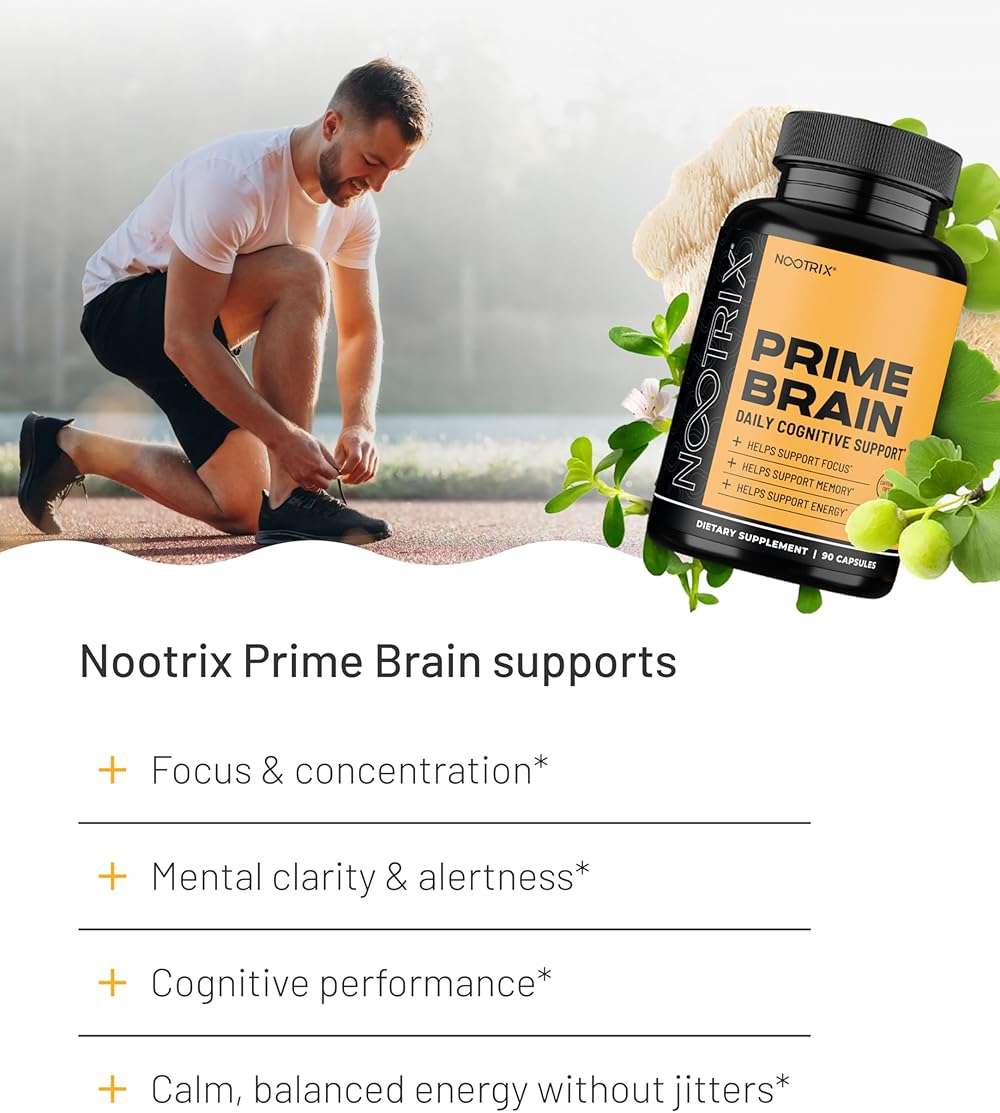 Nootrix Prime Brain Nootropic Supplement | 15 Day Supply | Supports Memory, Mental Focus, Cognitive Health & Energy | Promotes Healthy Mood & Brain Function | Ginkgo Biloba, Lion's Mane & L-Theanine - Image 3