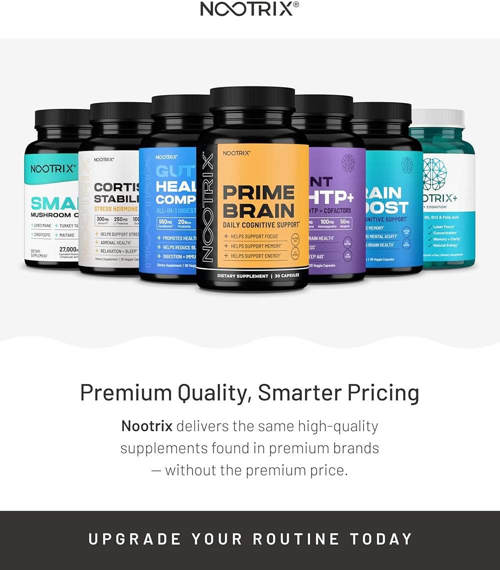 Nootrix Prime Brain Nootropic Supplement | 15 Day Supply | Supports Memory, Mental Focus, Cognitive Health & Energy | Promotes Healthy Mood & Brain Function | Ginkgo Biloba, Lion's Mane & L-Theanine - Image 7