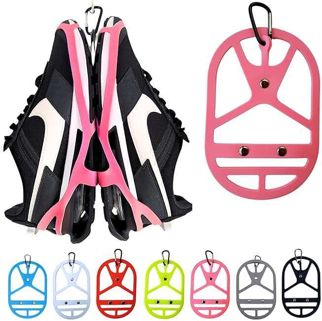Shoe Holster For Backpack with Clip Hanger. Footwear Holder with Carabiner for Sneakers, Cleats, Bowling, Soccer, Basket, Football. For Travel, Outdoors, Sports & Space Saving - Image 2