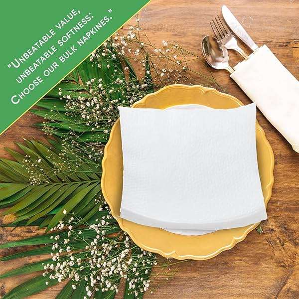 Pantryware Essentials Paper Lunch Napkins. 500 Count Lunch Napkins 1 Ply, White. 12 x 12 - Image 5