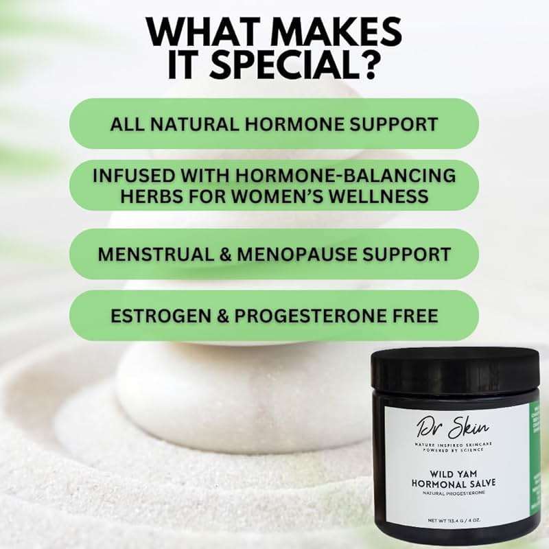 Dr. Skin Organic Wild Yam Cream for Women | Herbal Balancing Moisturizer for Women’s Comfort with Dandelion, Red Clover, Chaste Berry & Cramp Bark | Nourishing Natural Cream, 4oz - Image 4