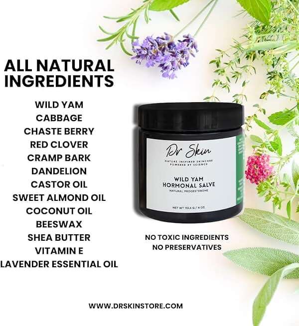 Dr. Skin Organic Wild Yam Cream for Women | Herbal Balancing Moisturizer for Women’s Comfort with Dandelion, Red Clover, Chaste Berry & Cramp Bark | Nourishing Natural Cream, 4oz - Image 6