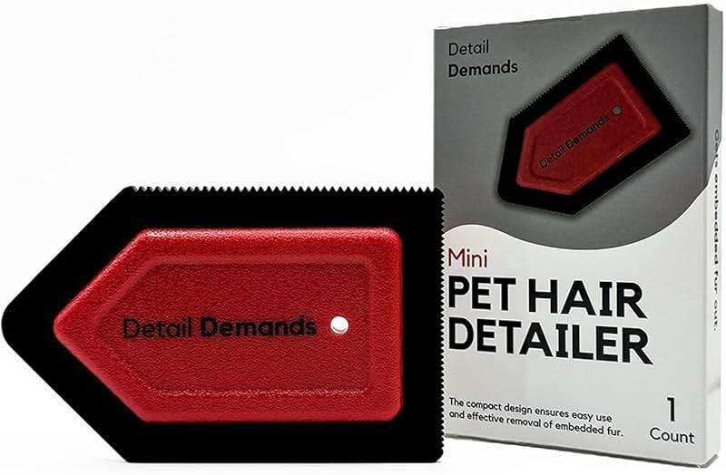 Detail Demands Mini Pet Hair Remover | Dog Hair Remover for Car Carpet & Car Cleaning Supplies, Cat Hair Remover for Furniture, Reusable Carpet Brush and Lint Remover, Pet Hair Removal Tool - Image 1
