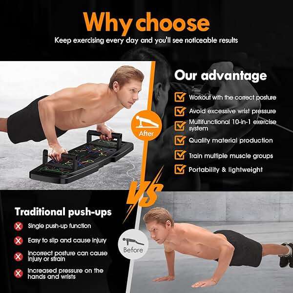 MQRW Push Up Board,Home Gym,Portable Exercise Equipment,Pilates Bar and 20 Fitness Accessories with Resistance Bands and Ab Roller Wheel,Full Body Workout at Home - Image 5