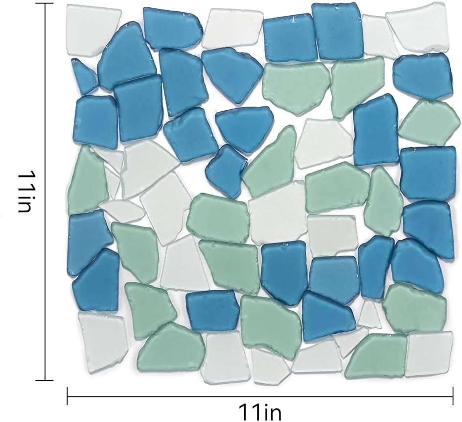 Armas Kodu Large Coastal Glass Mix Sea Glass Pieces for Crafts, 31 oz Non-Dyed Frosted Glass, 1.2–2 in Beach Glass Look for Christmas Tree DIY, Wreath Decor, Vase Filler, Centerpieces & Coastal Decor - Image 3