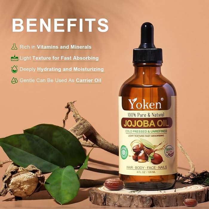 Yoken 4oz Jojoba Oil (EWG Verified) 100% Pure Cold Pressed Jojoba Oil for Face, Hair, Nails and Skin, Unrefined & Hexane Free, Natural Body Facial Moisturizer Multi-purpose oil Base Carrier Oil - Image 5